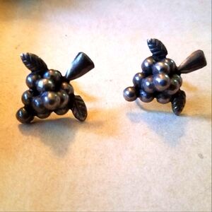 Vintage Grape Cluster Sterling Silver Earrings